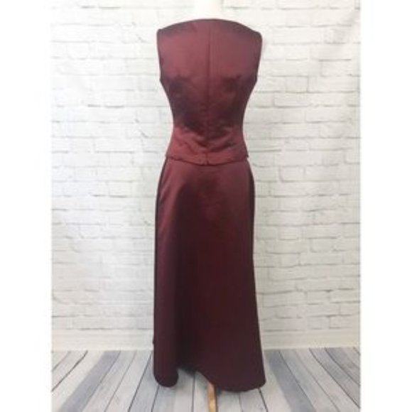 Pinky & Me Maroon Two Piece Gown Size 6 - Picture 3 of 5